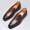 Luxury Fashion Designer New Black Brown Patchwork Casual Shoes For Men Penny Loafter Formal Wedding Dress Homecoming
