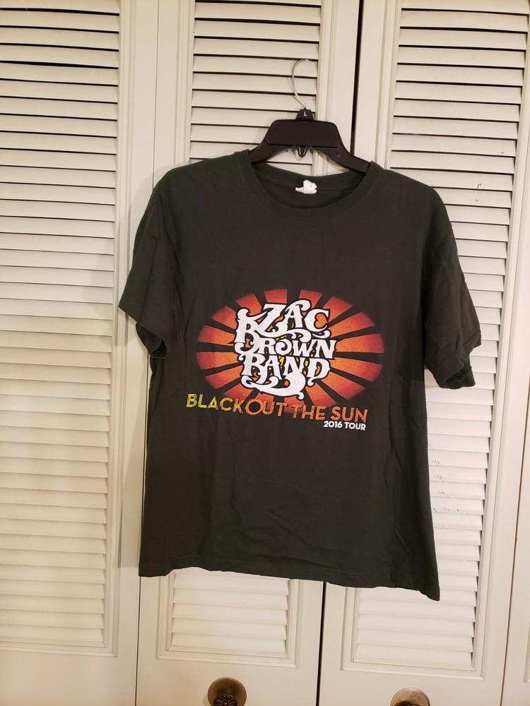Zac Brown Band T-shirt Size Medium 2016 Black Out The Sun Tour Green S