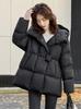 Women's Mid-Length Fashionable Down Jacket 2026 - Winter Hooded Warm White Duck Coat, Plus Size Available.