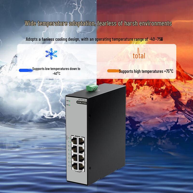 H3C Industrial 8-Port Fast Ethernet Unmanaged Switch S8F-I