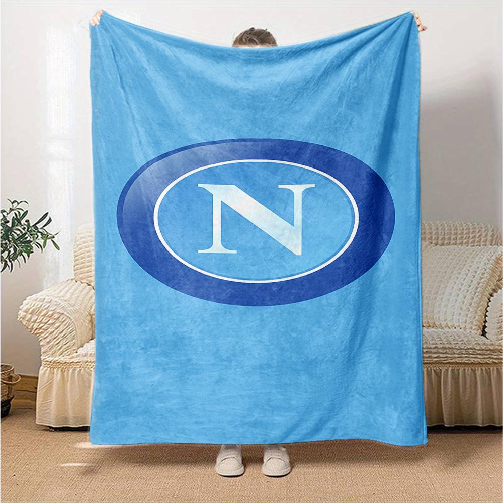 1pc Blanket - NAPOLI LOGO Print Design,Lightweight Blanket for Sofa,Bed- Soft &Warm,Gift for All Seasons