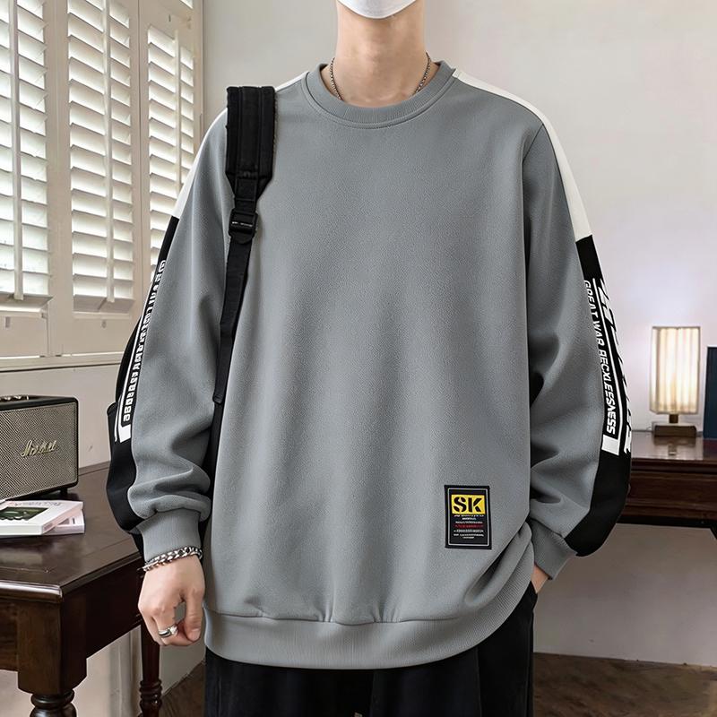 Men's Sweatshirt Casual Handsome Long-sleeved T-shirt Round Neck Sweatshirt Men's Clothing