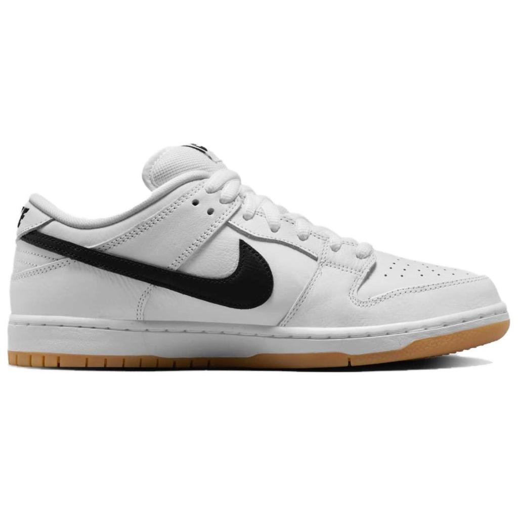 Nike Dunk Low SB Bianco Gomma Sneakers Unisex Nero Gomma-Marrone Chiaro CD2563-101