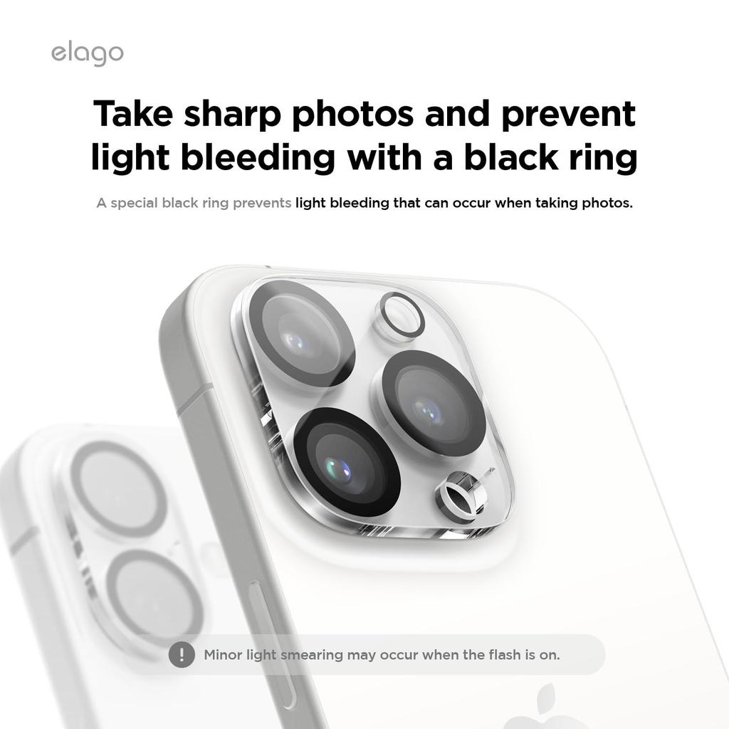 elago iPhone 16 Pro Max Camera Fingerprint and Scratch 9H Tempered Clear Pro/16 Protector, Resistant, Glass,