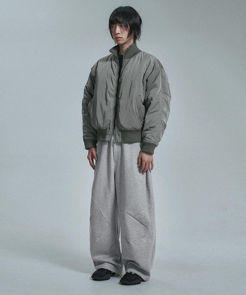 MOO Curved Line Dart Balloon Sweatpants - Gray