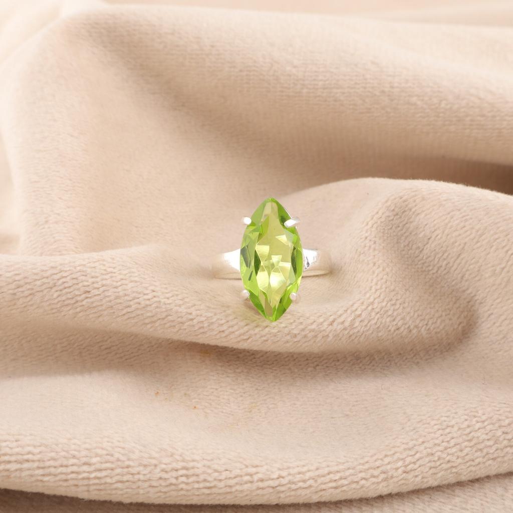 Peridot Gemstone 925 Sterling Silver Jewelry Handmade Ring For Valentine's Gift RR-65-11