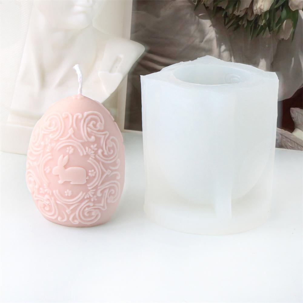 Aromatherapy Egg Silicone Candle Molds DIY 3D Mold Bow Rabbit Silicone Mold  for Easter Party