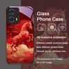 Elegante Custodia in Vetro Temperato Stile Cinese con Stampa Cavallo Rosso per Motorola Moto Edge 50 Fusion 40 Neo 30 Pro G85 G84 G75 Cover