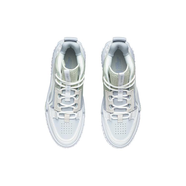 Li Ning NO.258 New Journey Abrasion Resistant Breathable Mid top Skateboard Shoes Women's Freshwater Green AGCR312-4