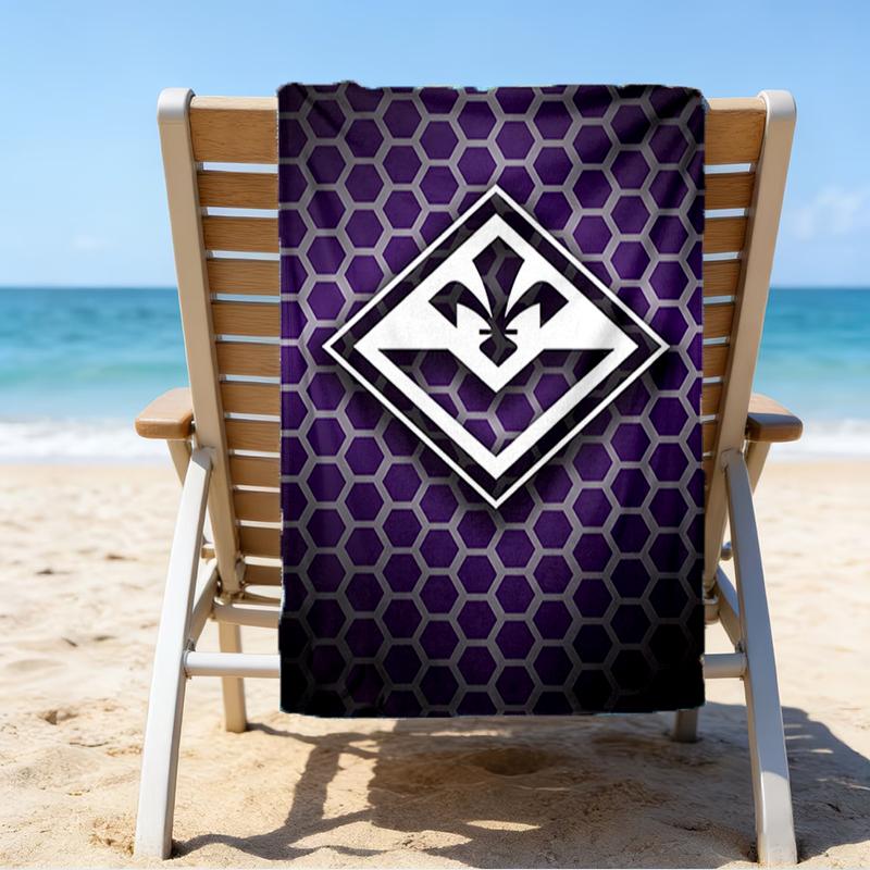 Fiorentina Football Club Beach Towel - Soft, Absorbent Microfiber, Lightweight, Ideal for The Beach, Parties, Travel, Camping fan gifts