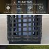 Outdoor Light with Solar Module, Automatic On-Switch, 8 h Operating Time, Rattan Look, Steel, 15.5 x 15.5 x 46 cm, Grey
