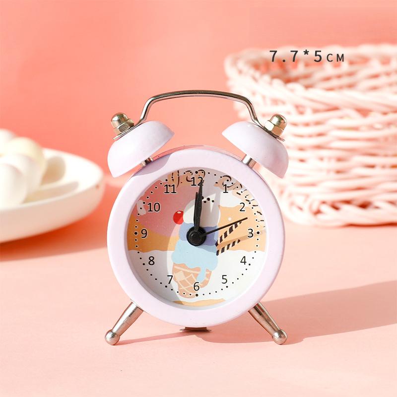 

Бесшумный маленький будильник мальчик мультяшный ребенок студентка мини милый спальня прикроватный креативный громкий звук настольные часы 7.7*5cm