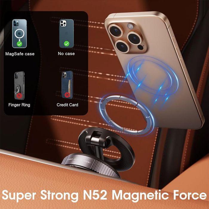 Support Téléphone - Universel - Noir - Magnétique - Antidérapant - Rotatif 360°