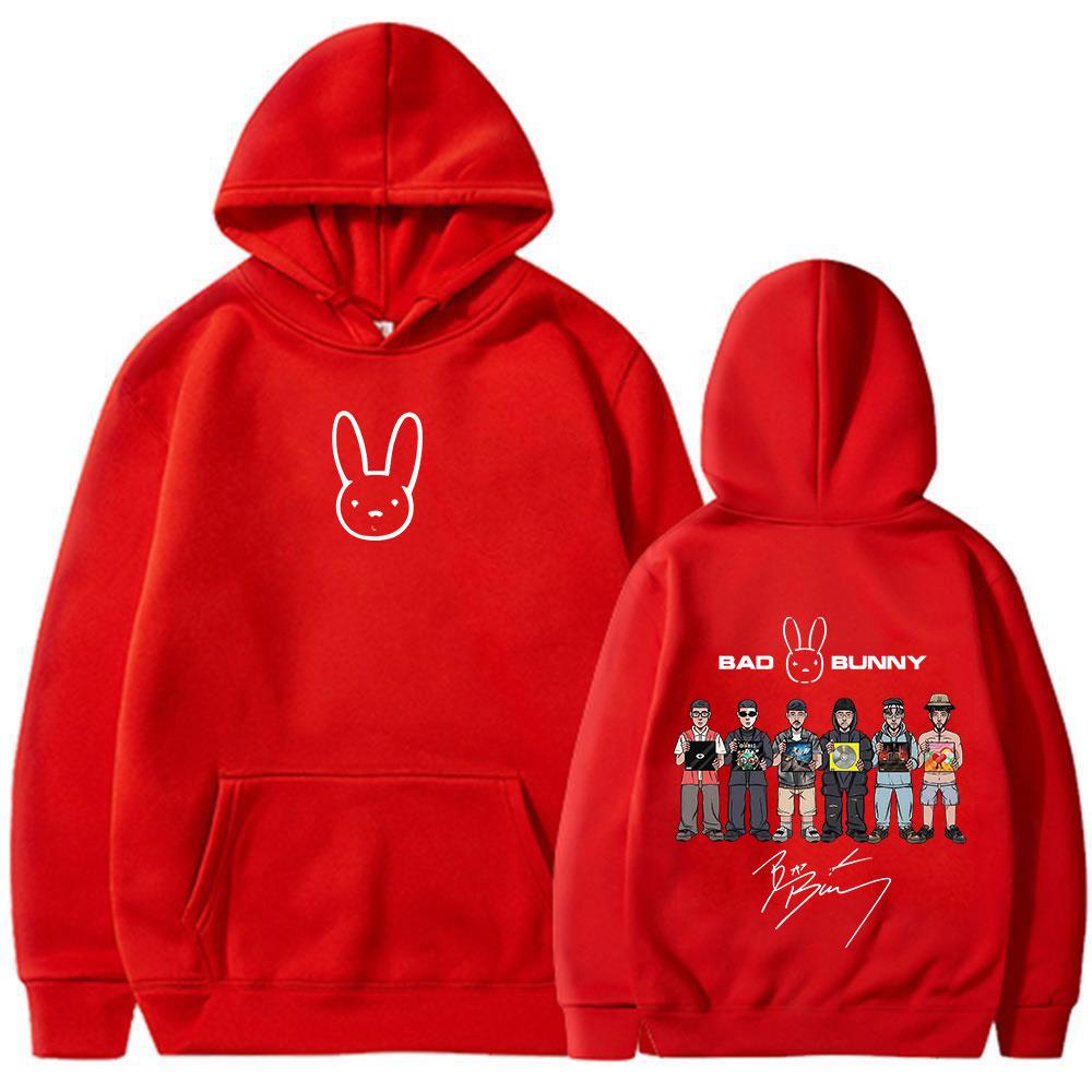 Rapper Bad Bunny Album Cover Hoodies Debi Tirar Mas Fotos DTMF Sweatshirt Herren Damen Kleidung Mode Hip Hop Übergroße Pullover