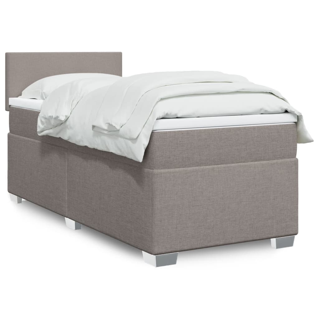 Vidaxl Letto Continentale Con Materasso, Taupe, Tessuto, 90X200 Cm