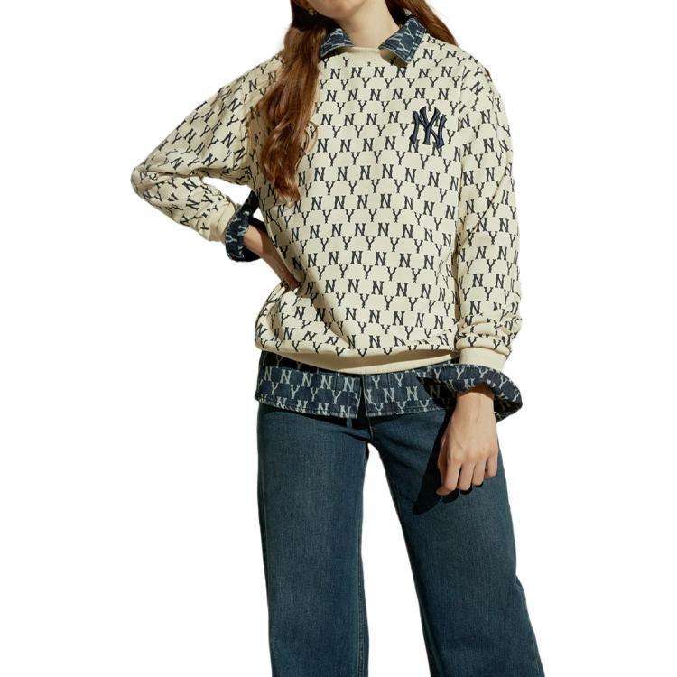 MLB New York Yankees Sweatshirts Unisex White Crew Neck Moderate 31MTM2041-50I