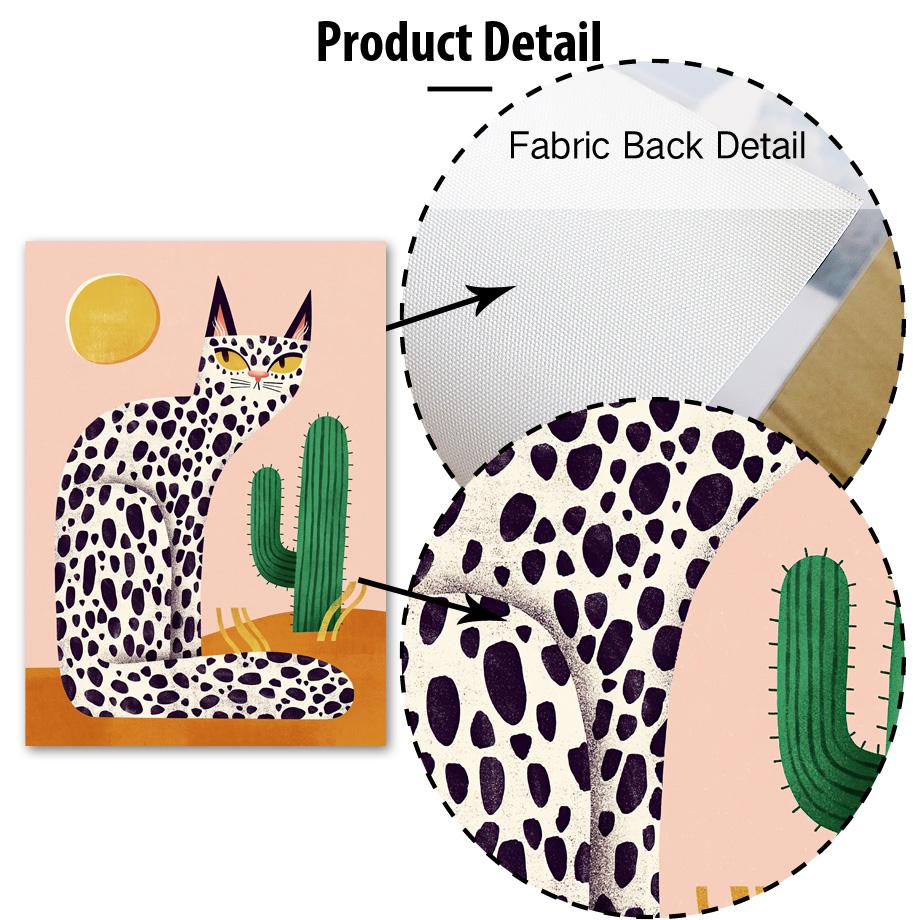 Boho Vas Blommor Katt Citron Frukt Abstrakta Affischer Och Tryck Väggkonst Kanvasmålning Hotell Bar Bild för Vardagsrumsinredning