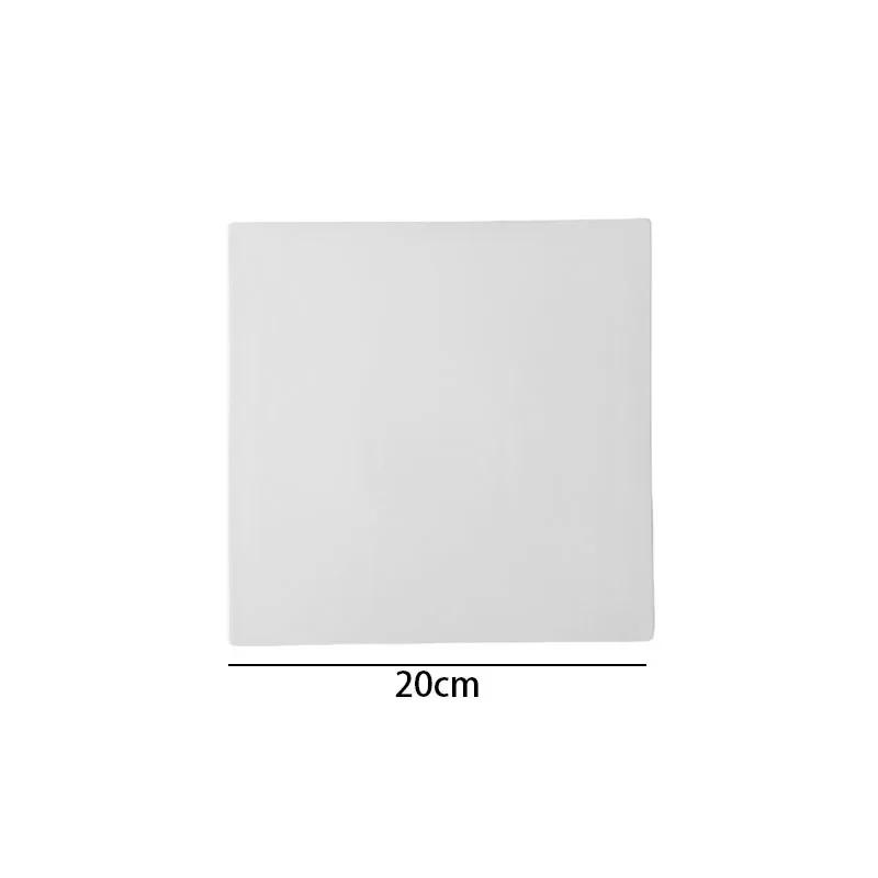 European Ceramic Dinner Plate White Square Western Restaurant Steak Dish Simple Living Room Fruit Salad Plates Kitchen Cutlery