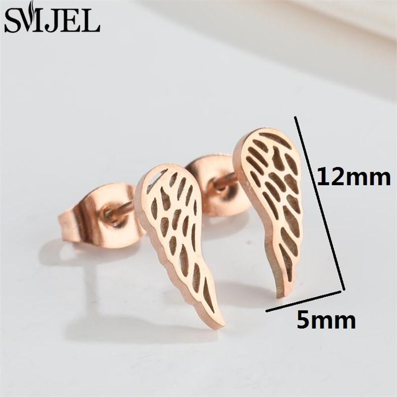 2026 Stainless Steel Geometric Stud Earrings for Women Star Sun Moon Earings Fashion Jewelry Angel Wing Ghost Ear Pendientes