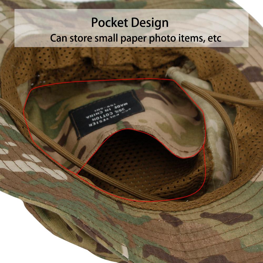 5ks/1ks Kamuflážový Boonie klobouk Ochrana proti slunci Prodyšný Klobouk typu bucket Pánský Venkovní Turistika Lov Rybaření Větruodolný Rybářský klobouk