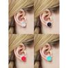 Hicarer 32 Pairs Round Druzy Stud Earrings Bohemian Round Stud Stainless Steel Pierced Earrings Jewelry for Women Graduation Gift