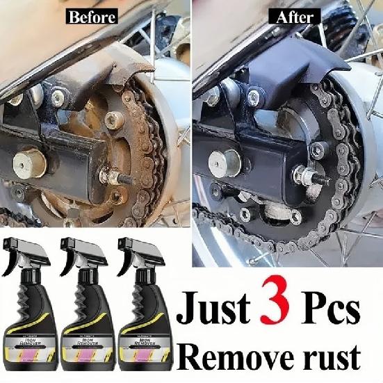 Car quick-care rust remover spray, car exhaust pipe rust remover, car wheel rim rust remover, metal powder cleaner