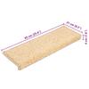 Step Mats 10 pcs. 65 x 21 x 4 cm Cream Rectangular Edge