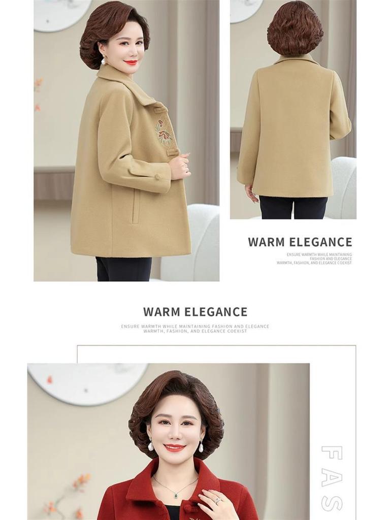 Mom's New Woolen Coat for Middle-Aged Women: Stylish Chinese Autumn/Winter Fashion
