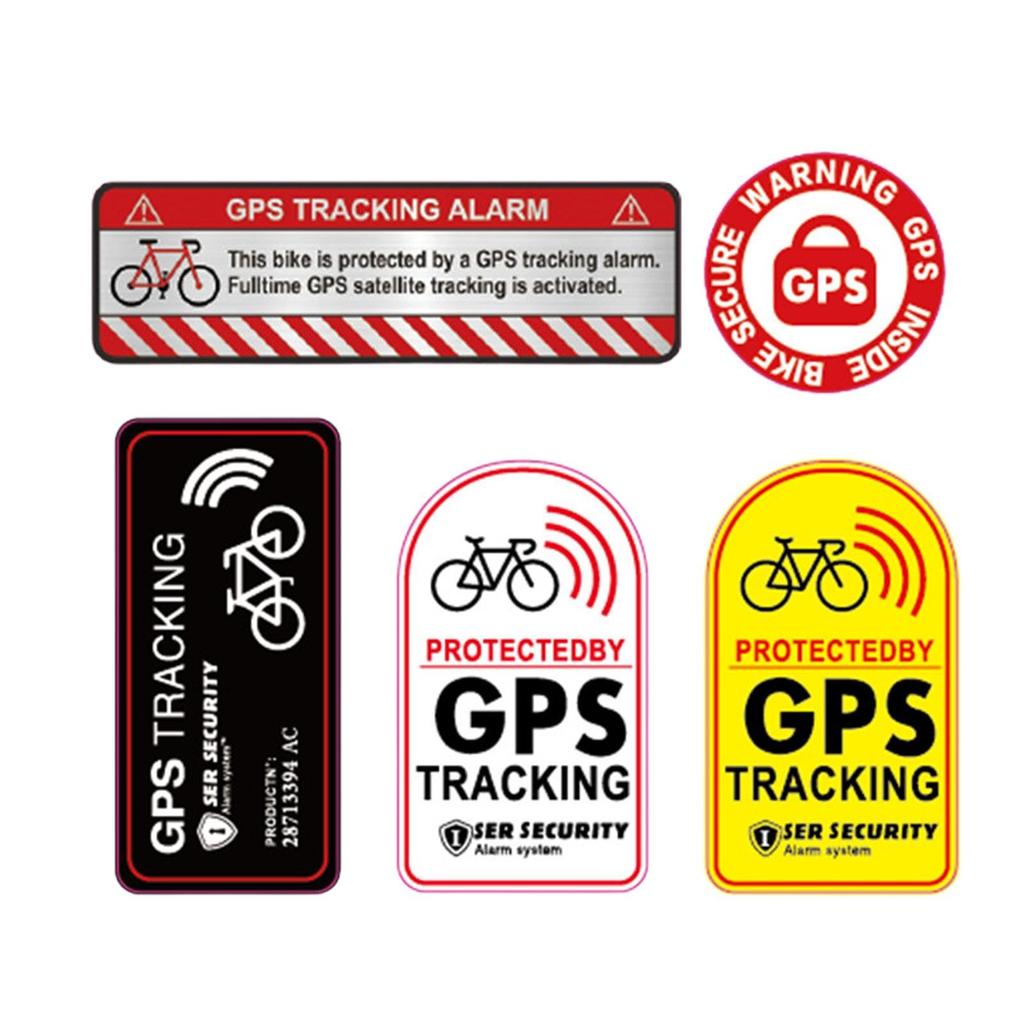 Bicycle Anti-Theft Stickers GPS Tracking Reflective Stickers Car Stickers Warning GPS Tracking Stickers Set