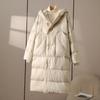 Womens Long Puffer Coat With Hood 50% Duck Down Fill Warm Thick Winter Outerwear Oversized Style