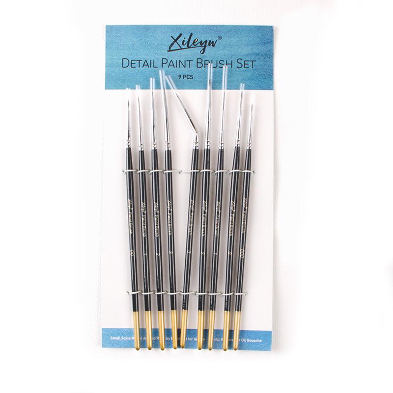 

9pcs Nylon Watercolor Line Hooking Pen Gouache Acrylic Chinese Painting Fine Brushstroke Line Hooking Pen