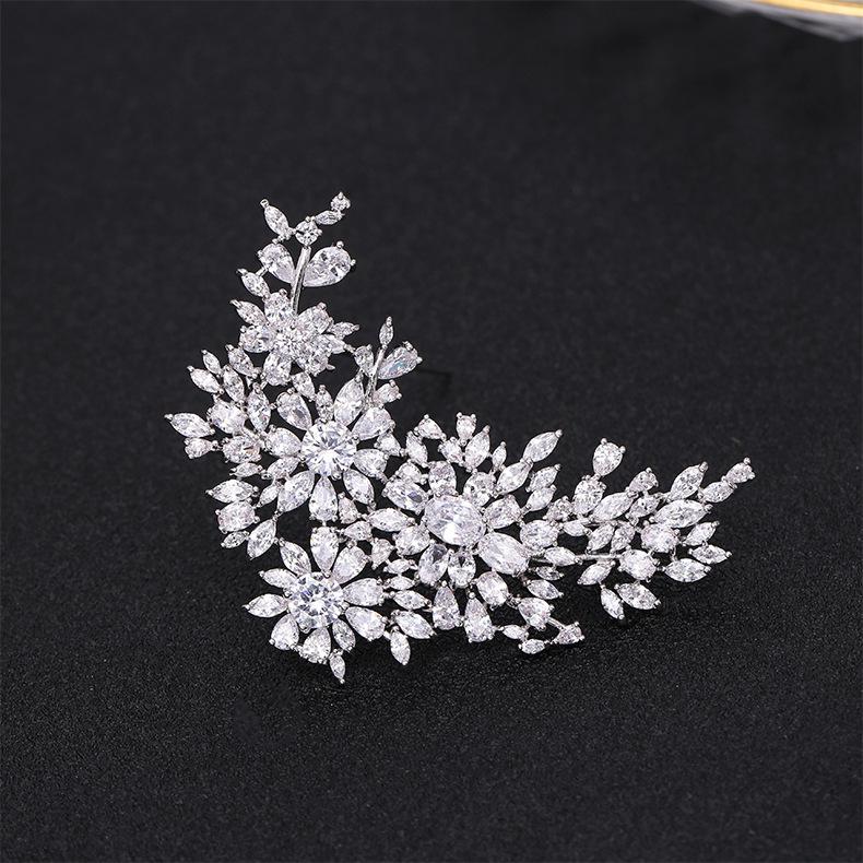 Mode Luxus Zirkonia Blume Brosche Anzug Broschen Anstecknadel Damen Schal Knopf Schmuck Geschenk XR05450