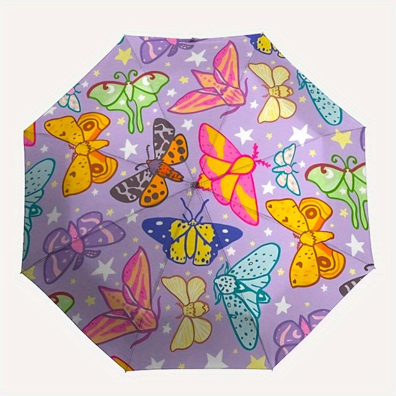 

1pc Butterfly Fabric Automatic Open/close, All-Season Portable Folding Umbrella for Friends, Travel, Everyday yy250812227
