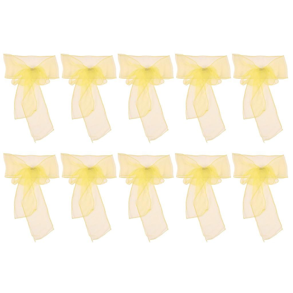 10 Peças Faixa de Cadeira de Banquete de Organza Laços de Cadeira Exquisitos Faixas para Decoração de Festa de Casamento