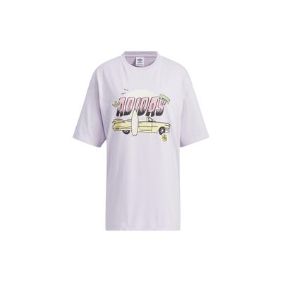 Originals Printed Loose Fit Round Neck Short Sleeve Drop Shoulder T-Shirt Women T-Shirts Light-Purple IW6298