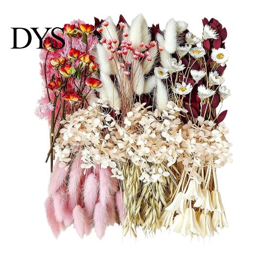 Souvenir Flower Decor DIY Natural Dried Set Eucalyptus Lavender Wheat Bunny Tails Billy Ball Wedding Flowers Bouquet with Stems for Crafts Home
