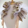 Vintage Victorian Ruffled Shrug Shawl Boleros Ribbon False Collar Renaissance Costume Cosplay Accessories for Unisex