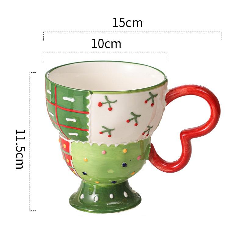 1PC Elegant Romantic Relief Ceramic Cup Mug Office Creative Breakfast Milk Goblet Household Anti-scalding Tableware