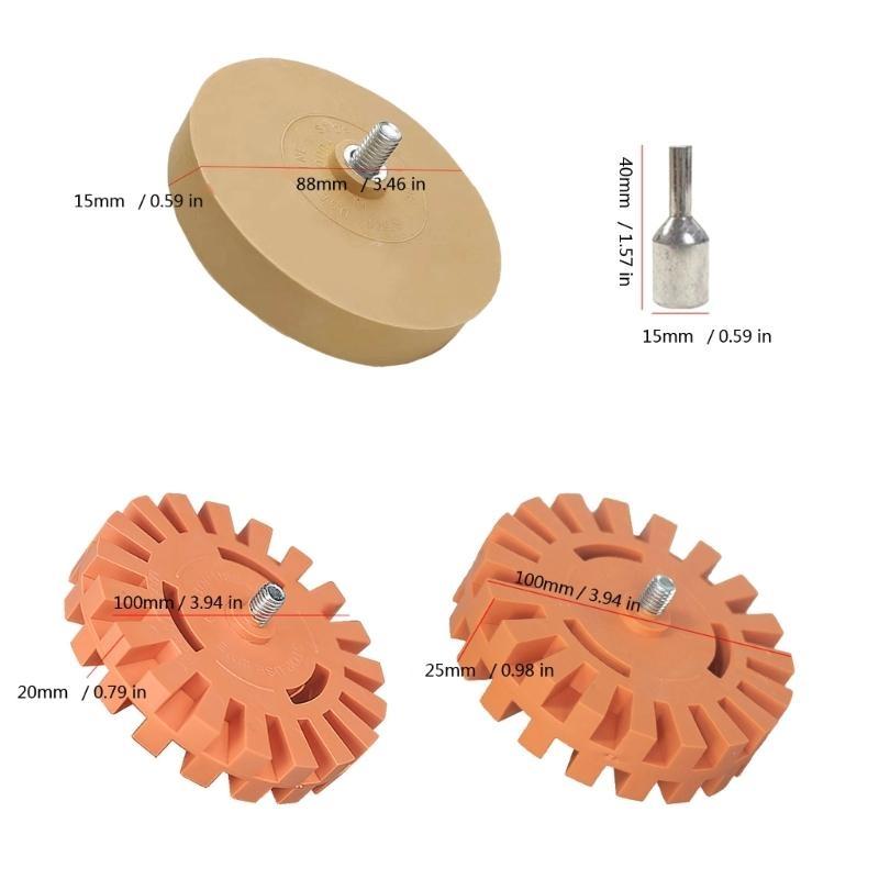   Portable Rubber Eraser Wheel Efficient Glues Removal Wheel for Car Protects Paint While Cleaning Surfaces