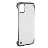 Capa de Celular de PC Rígido Galvanizado para Iphone 11 Meia Borda Transparente