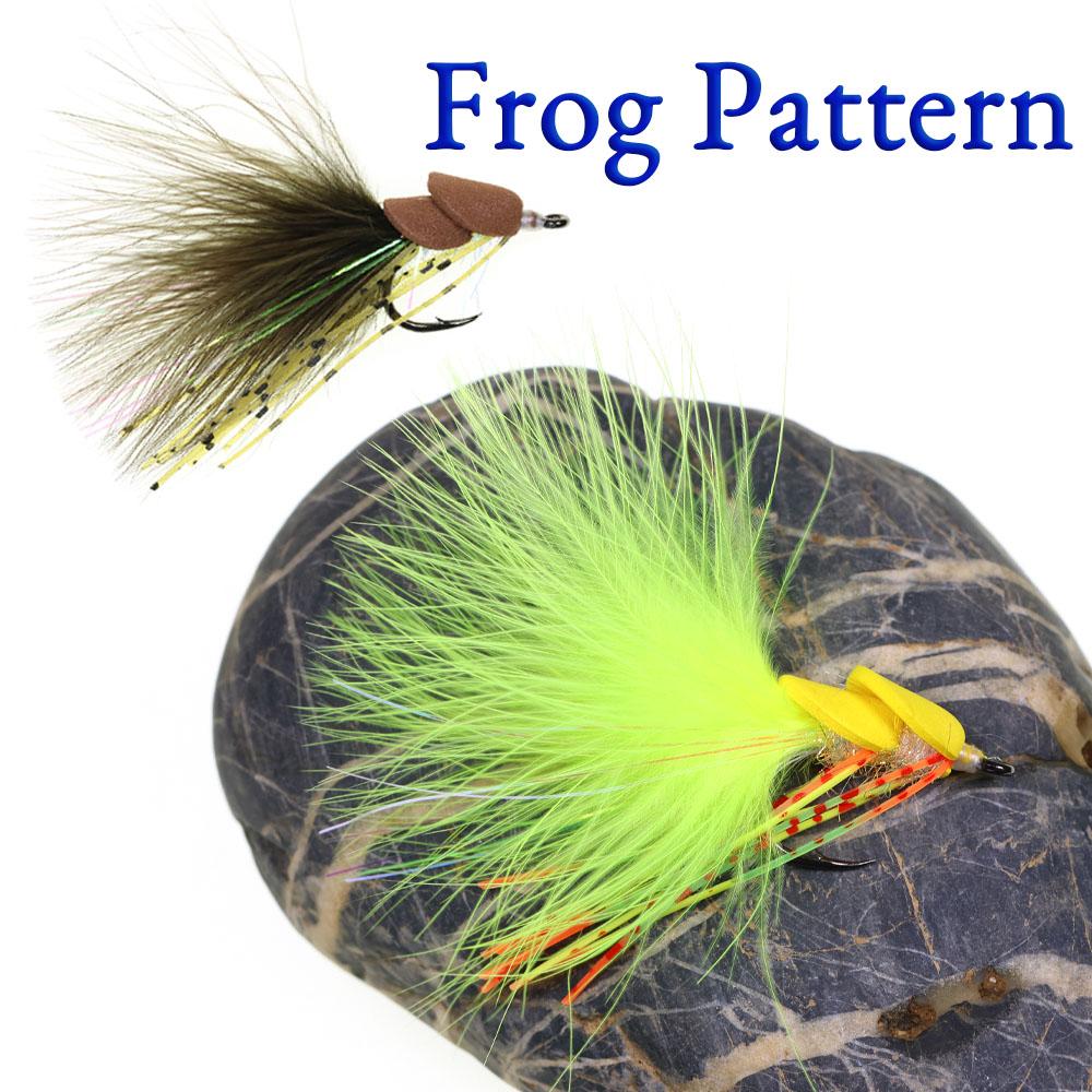 4PCS Topwater Frog Fly Lure Weedless Bass Pike Snakehead Fishing Bait, Realistic Rubber Legs Surface Popper for Freshwater Fly Fishing