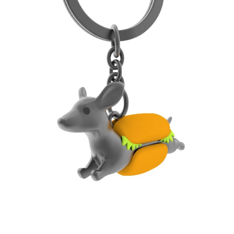 Keyring Hotdog (Black)