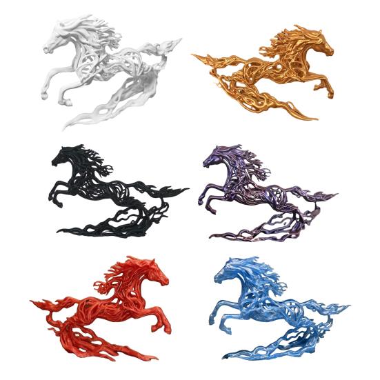 3D-printad Hästfigur Stående Ihålig Hästskulptur Skrivbord Zodiak Häst Prydnader för Hem Bord Hylla Dekor