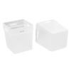 2 Pcs Desktop Storage Box Frosted White Stackable and Stitchable Combination Socks Underwear Desktop Small Items