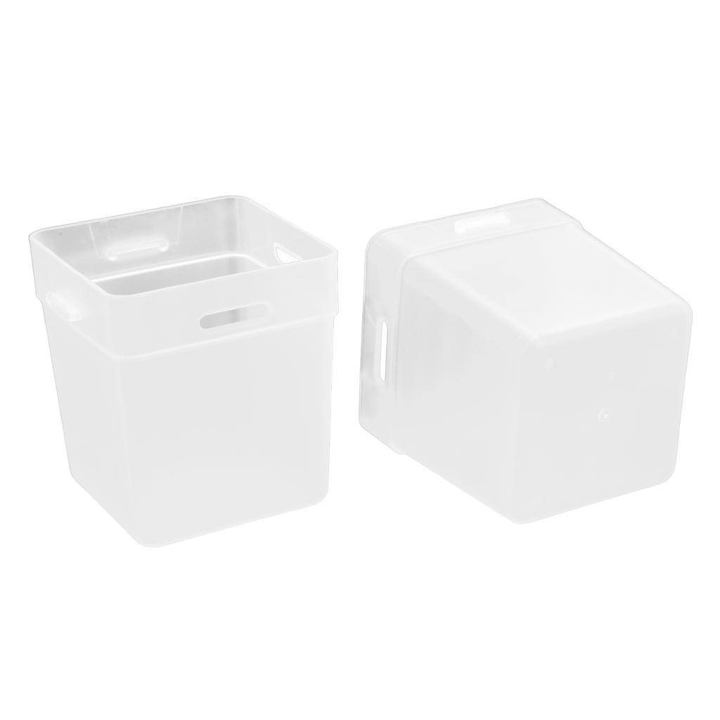 2 Pcs Desktop Storage Box Frosted White Stackable and Stitchable Combination Socks Underwear Desktop Small Items