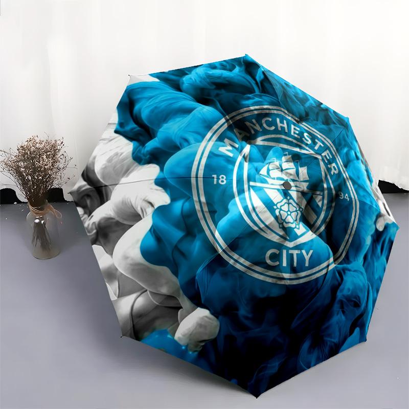 Manchester City Football Club2pattern, automatic folding umbrella, portable and foldable design, 8 ribs, a Christmas or birthday gift.