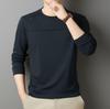 Men's Versatile Long-Sleeve Silk Wool Sweatshirt, Round Neck, Stretchy Base Layer