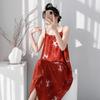 Suspender small fresh cotton and silk nightdress women's summer thin sleeveless lazy style loungewear high-end sense holiday dress
