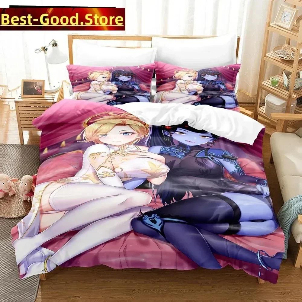 3D Anime Sexy Girls Overwatch Bedding Set Printed Bed Set With Pillowcase Duvet Cover Soft Single Double Queen Super King Size
