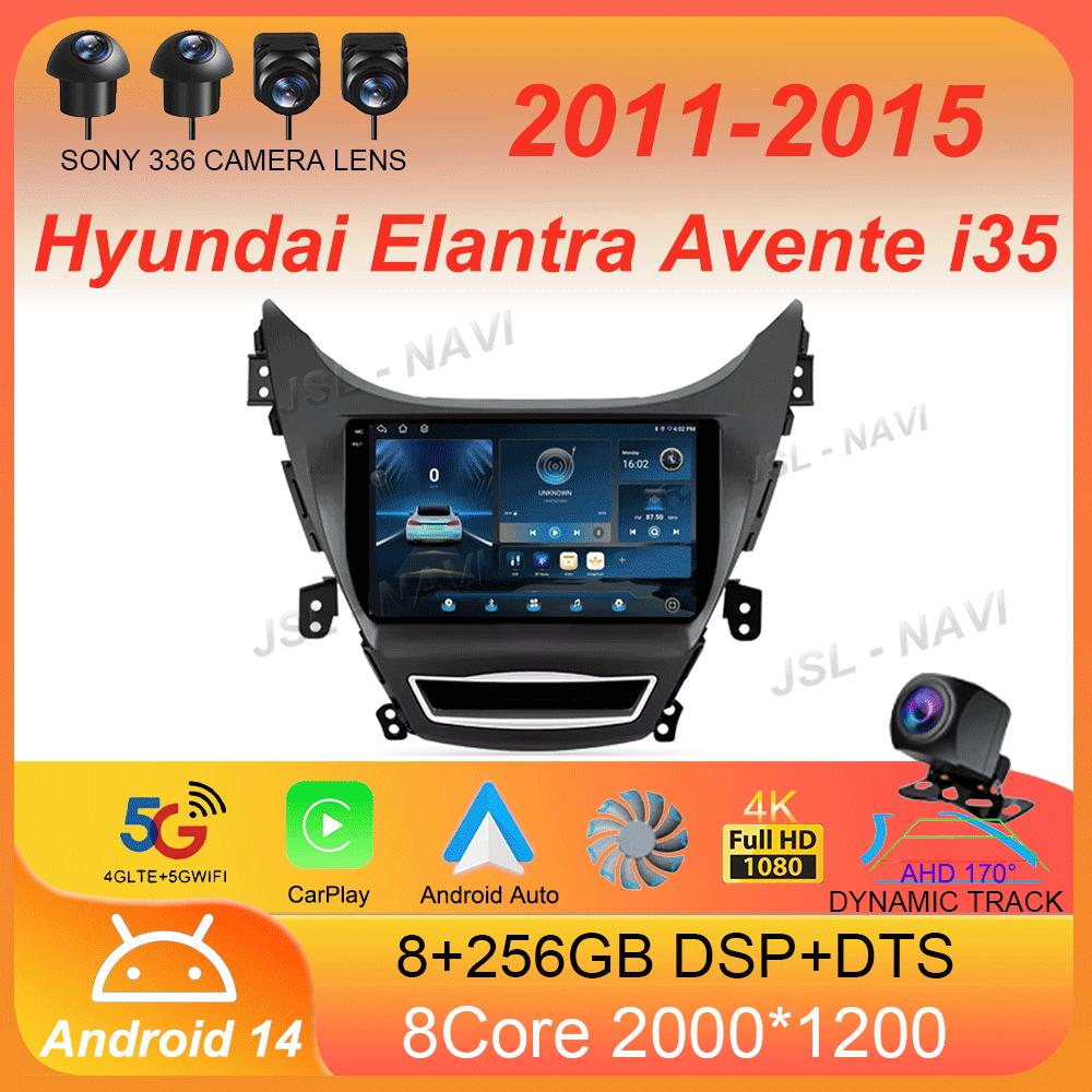

Для Hyundai Elantra Avente i35 2011-2015 Автомобильный радиоприемник Android 14 Carplay Авто GPS-навигация Мультимедийный проигрыватель Видео Стерео 2 DIN
